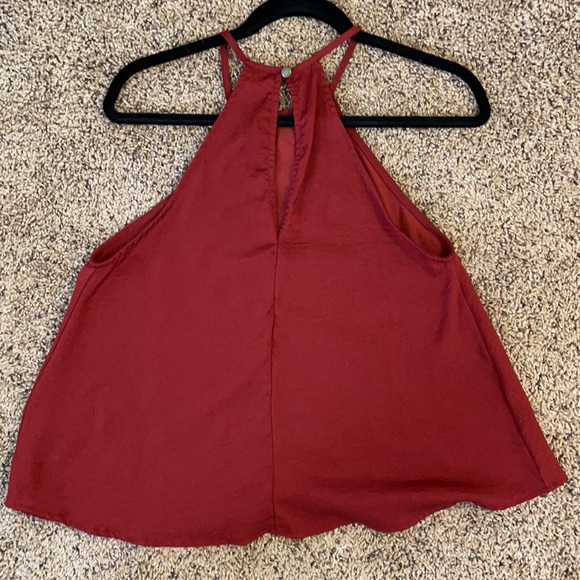 Size small, red halter, silky top - Picture 3 of 3